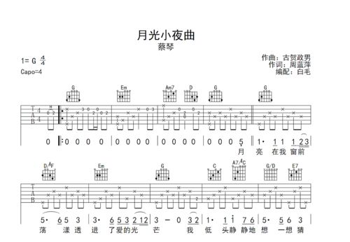 夜半小夜曲吉他谱[夜半小夜曲吉他谱间奏]