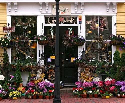 法式花店门头设计效果图大全，浪漫花语，法式风情演绎