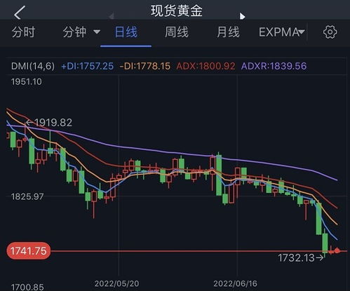 金价40天跌超4.6% 金价跌破1700 