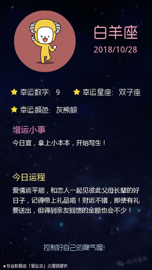 星座运势详情，10月28日