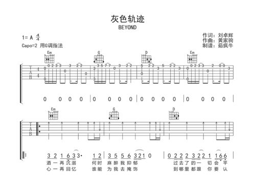 灰色吉他谱[灰色轨迹吉他谱]