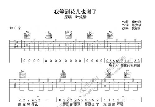 等到花儿也谢了吉他谱[我等到花儿也谢了吉他教学视频]