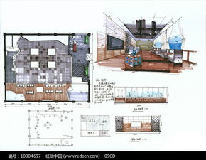  品牌展示区设计手绘效果图 品牌展示区设计手绘效果图片